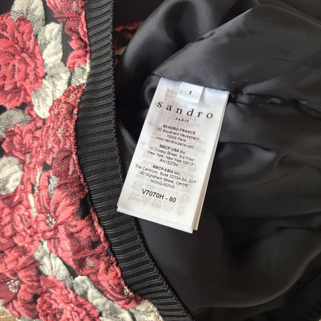 산드로 에보라 플로럴 크롭 봄버 자켓 상품이미지9