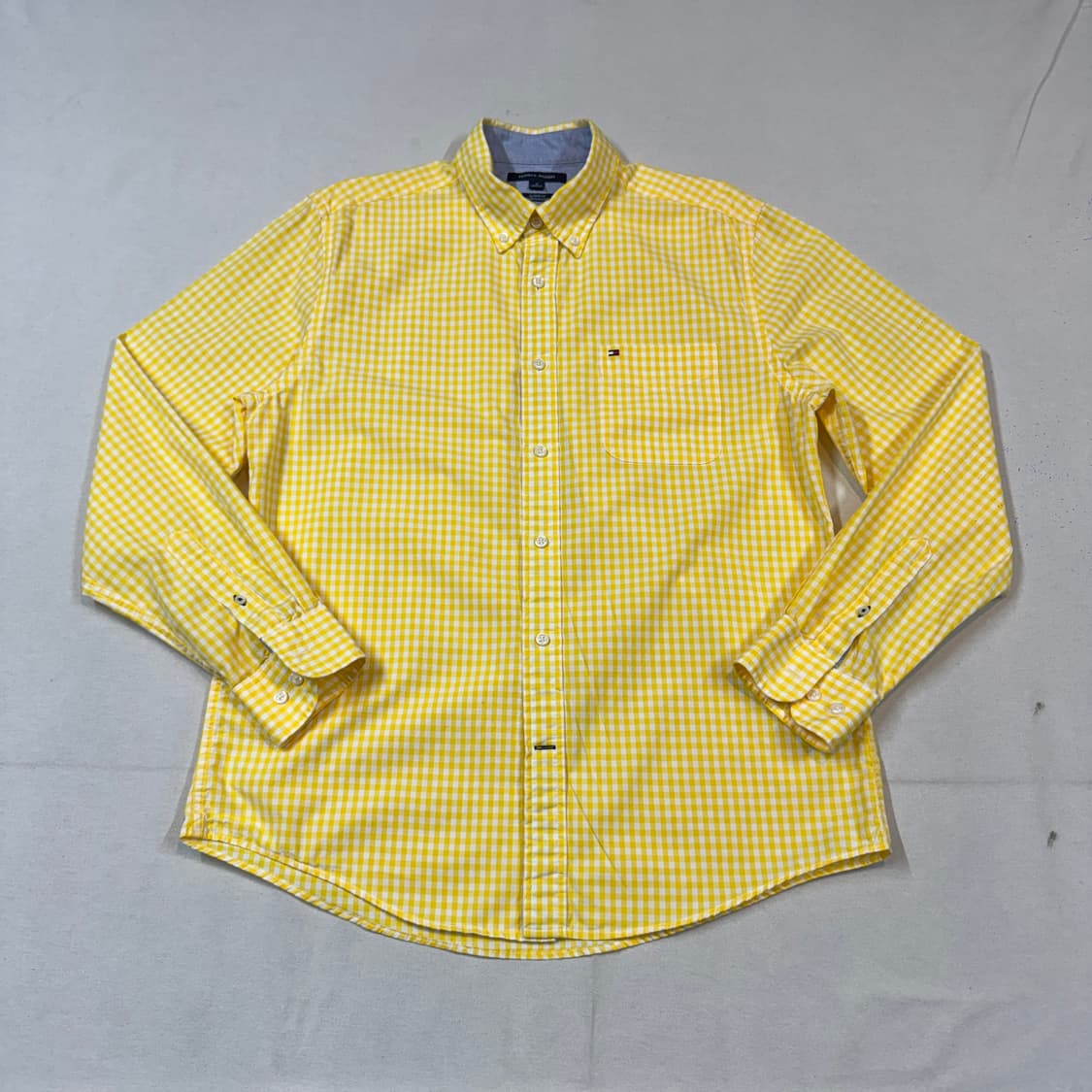 M) 타미힐피거 클래식핏 옐로우 깅엄 체크 셔츠 상품이미지1