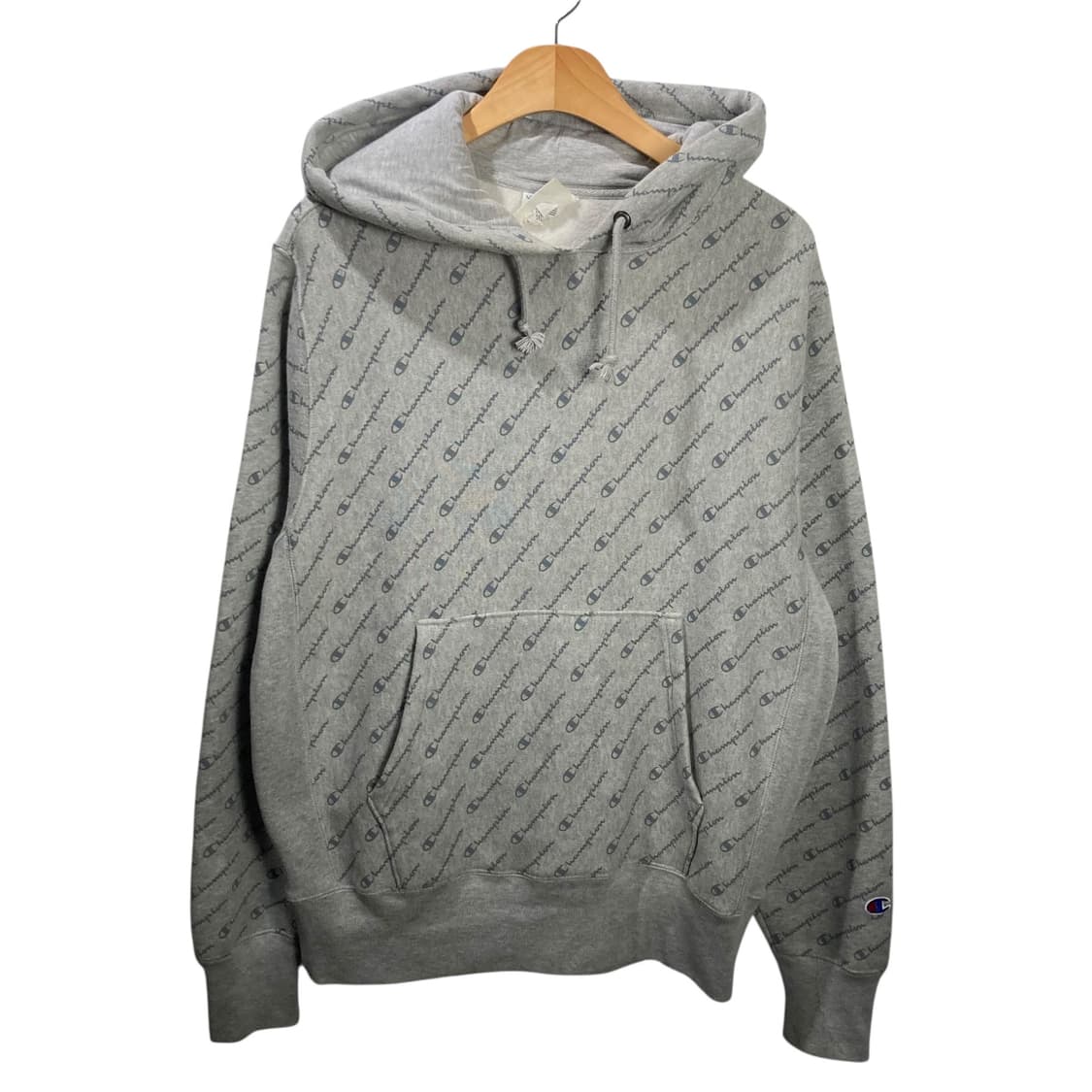 챔피온 패턴 리버스위브 그레이 후드 상품이미지2