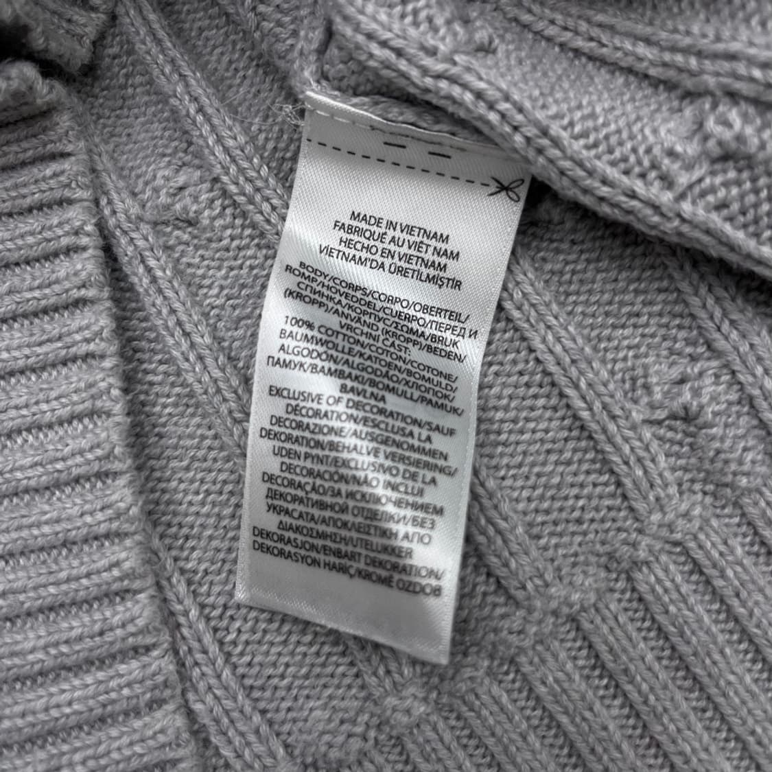 폴로 랄프로렌 네이비포니 그레이 꽈배기 브이니트 S 상품이미지5