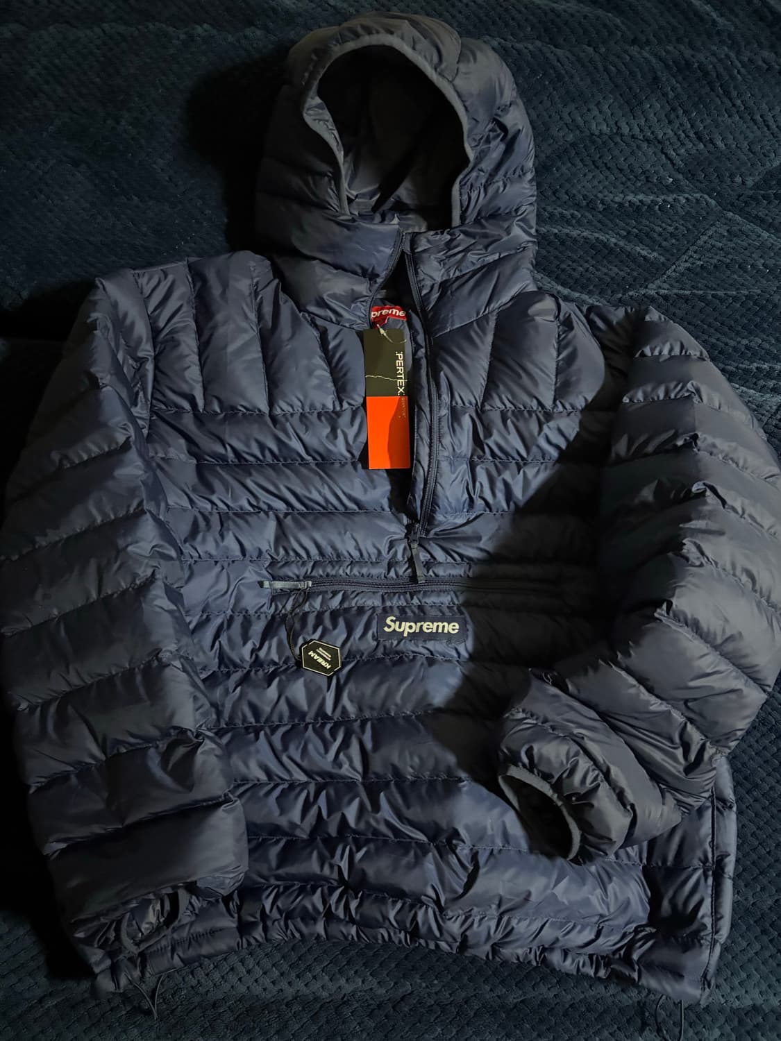 [L] 슈프림 마이크로 다운 하프 집 후드 풀오버 경량 패딩 상품이미지2
