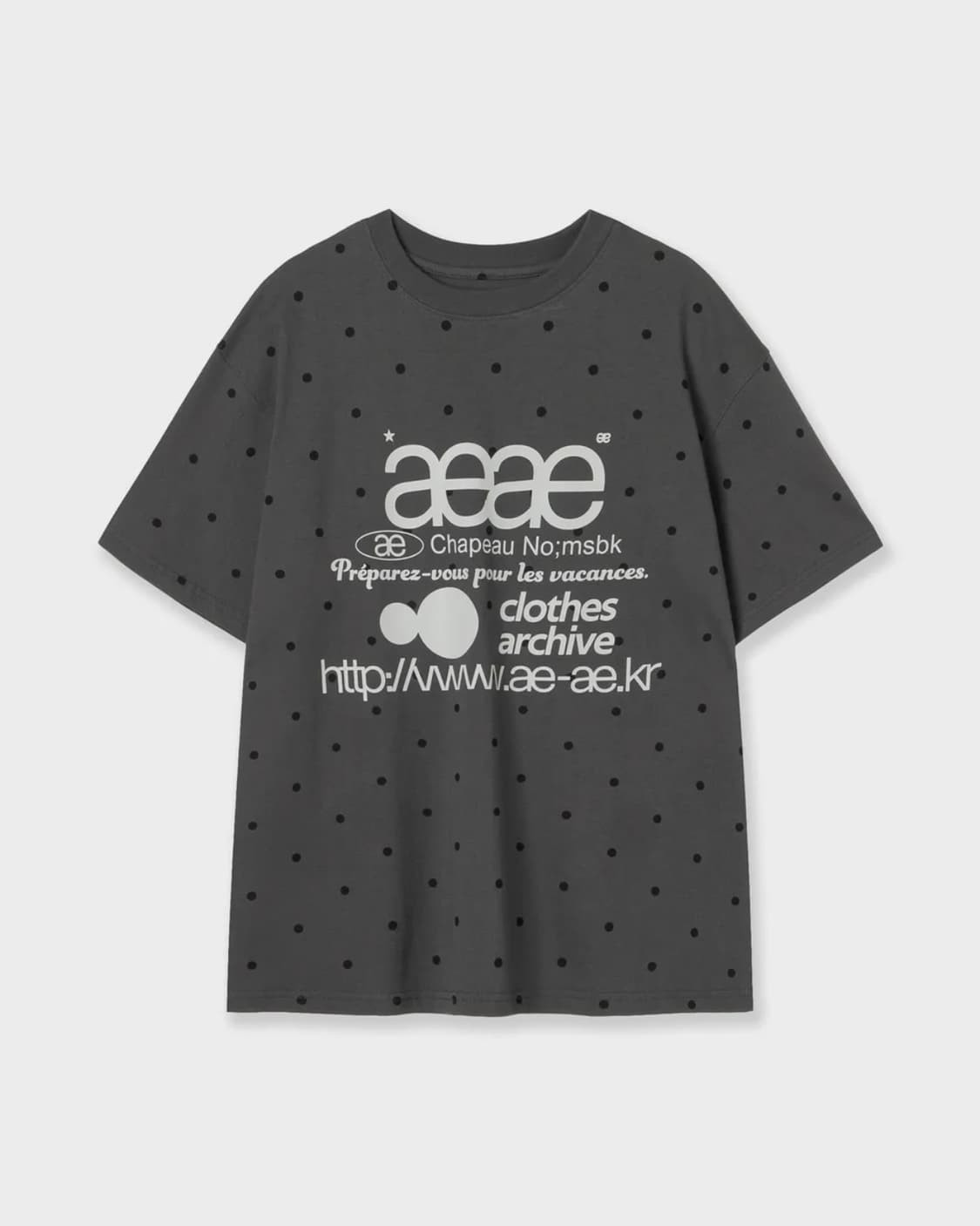 aeae WEB LOGO DOT T-SHIRTS CHARCOAL 상품이미지1