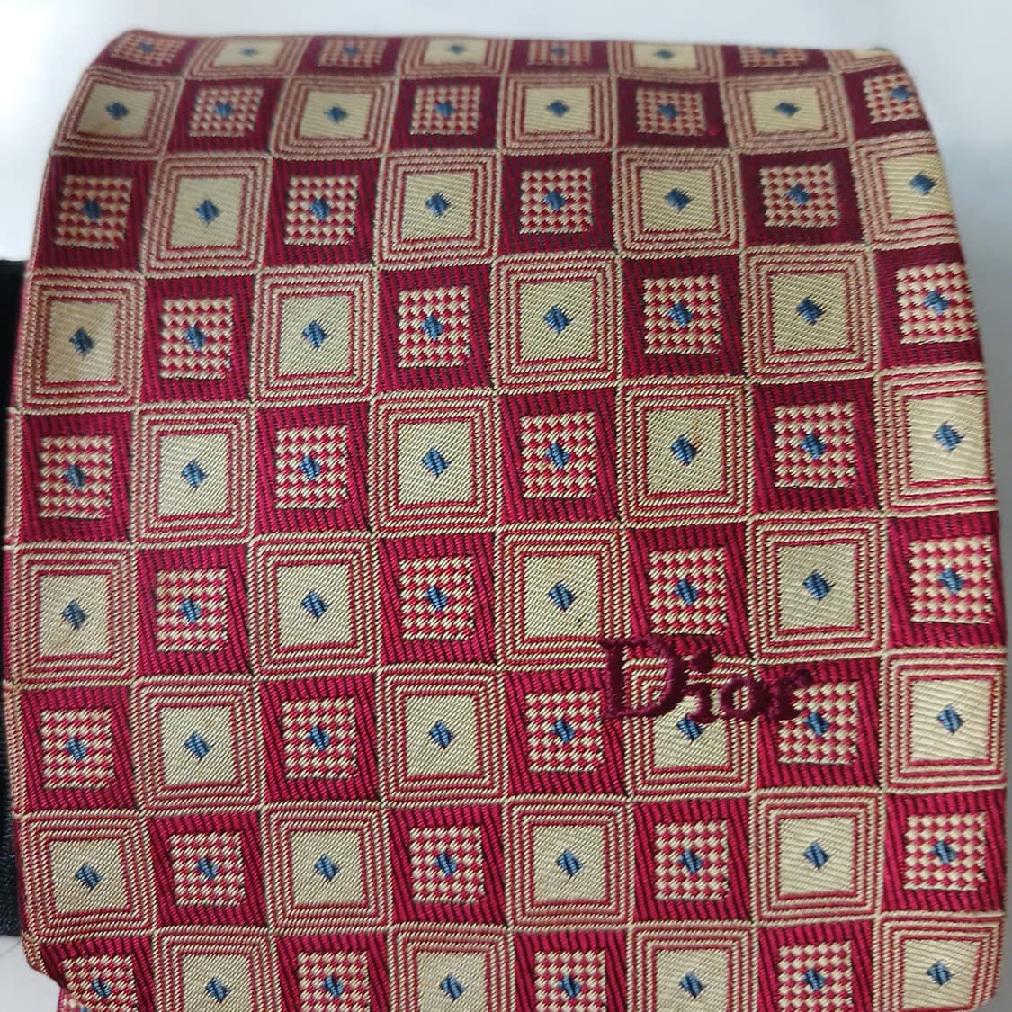 디올 실크 버건디 지오메트릭 넥타이 9.5cm B등급 A18895
 상품이미지6