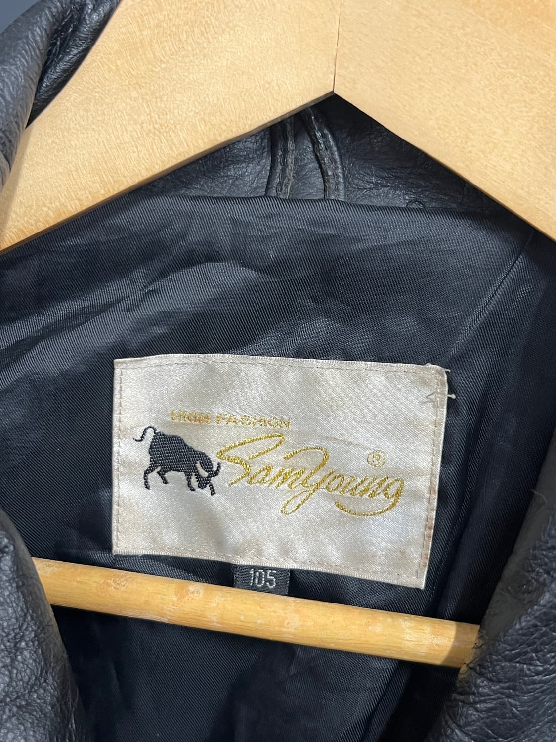 90s' Cow Leather Vintage 빈티지 블루종 소가죽 자켓 상품이미지3