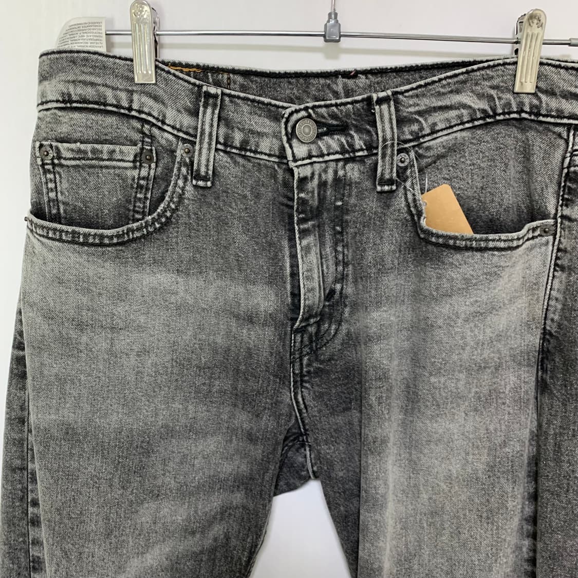 리바이스 502 빈티지 워싱 블랙 흑청 데님 팬츠 30인치 남녀공용 상품이미지4