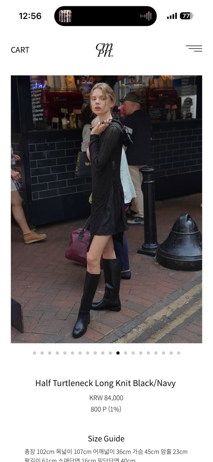 케임어폰 하프 터틀넥 롱 니트 블랙(새제품) 상품이미지4