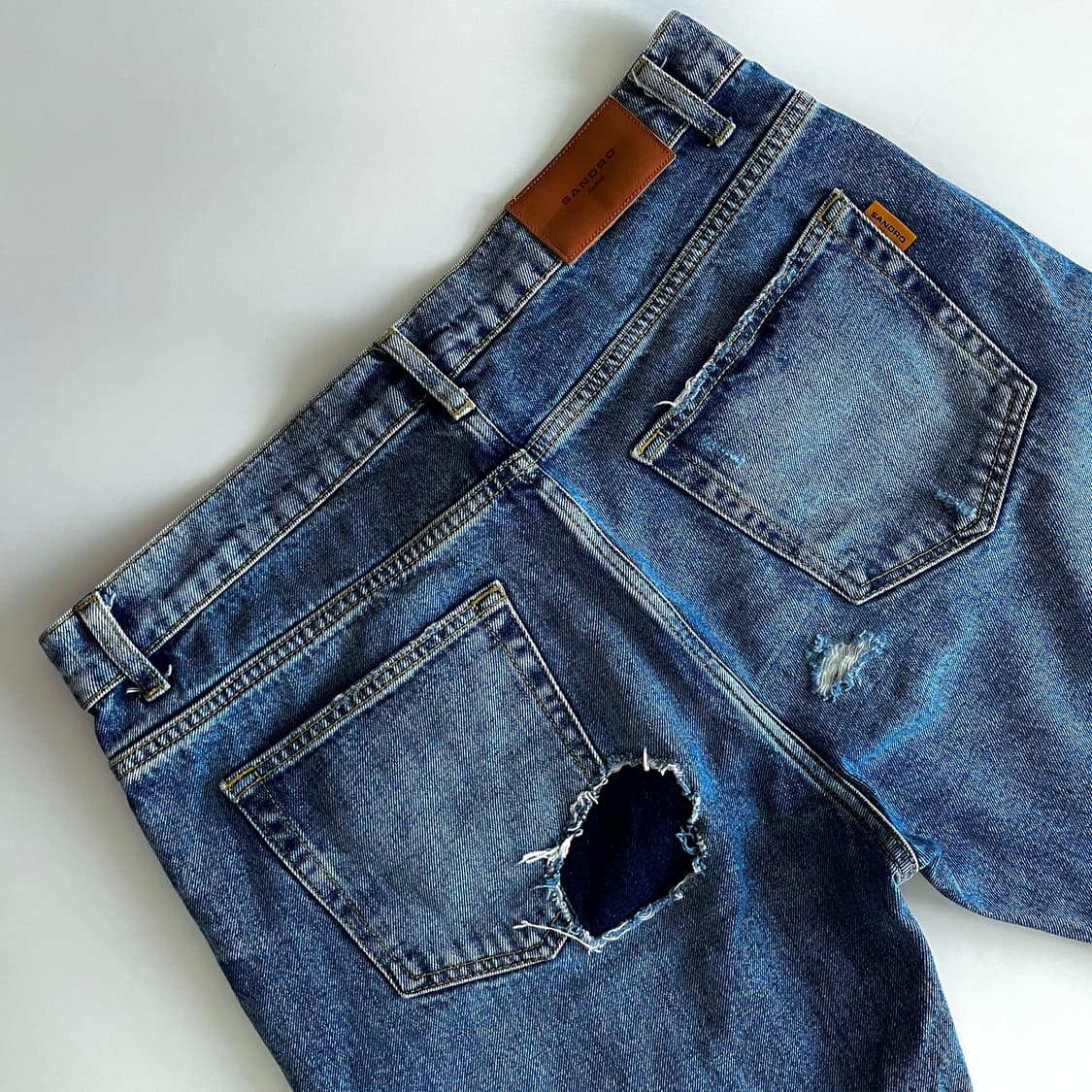 Sandro Washed Destroyed Denim Pants 상품이미지4