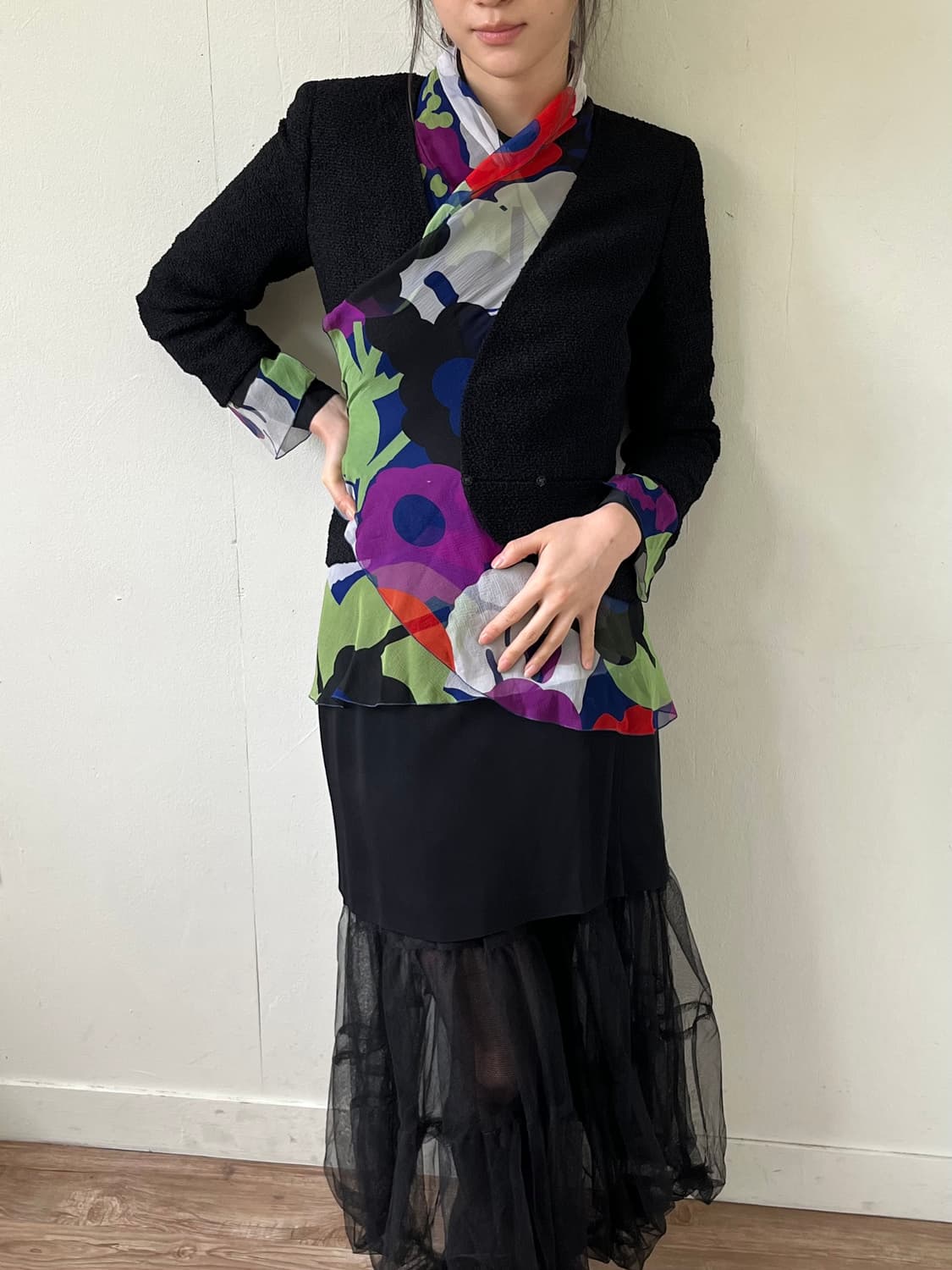 CHANEL 플라워 트위드 자켓 상품이미지7