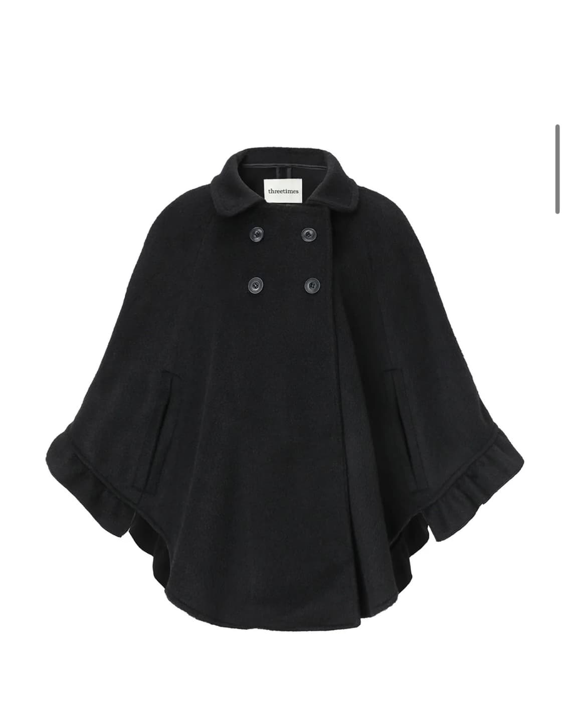 쓰리타임즈 문 케이프 자켓 블랙 상품이미지1