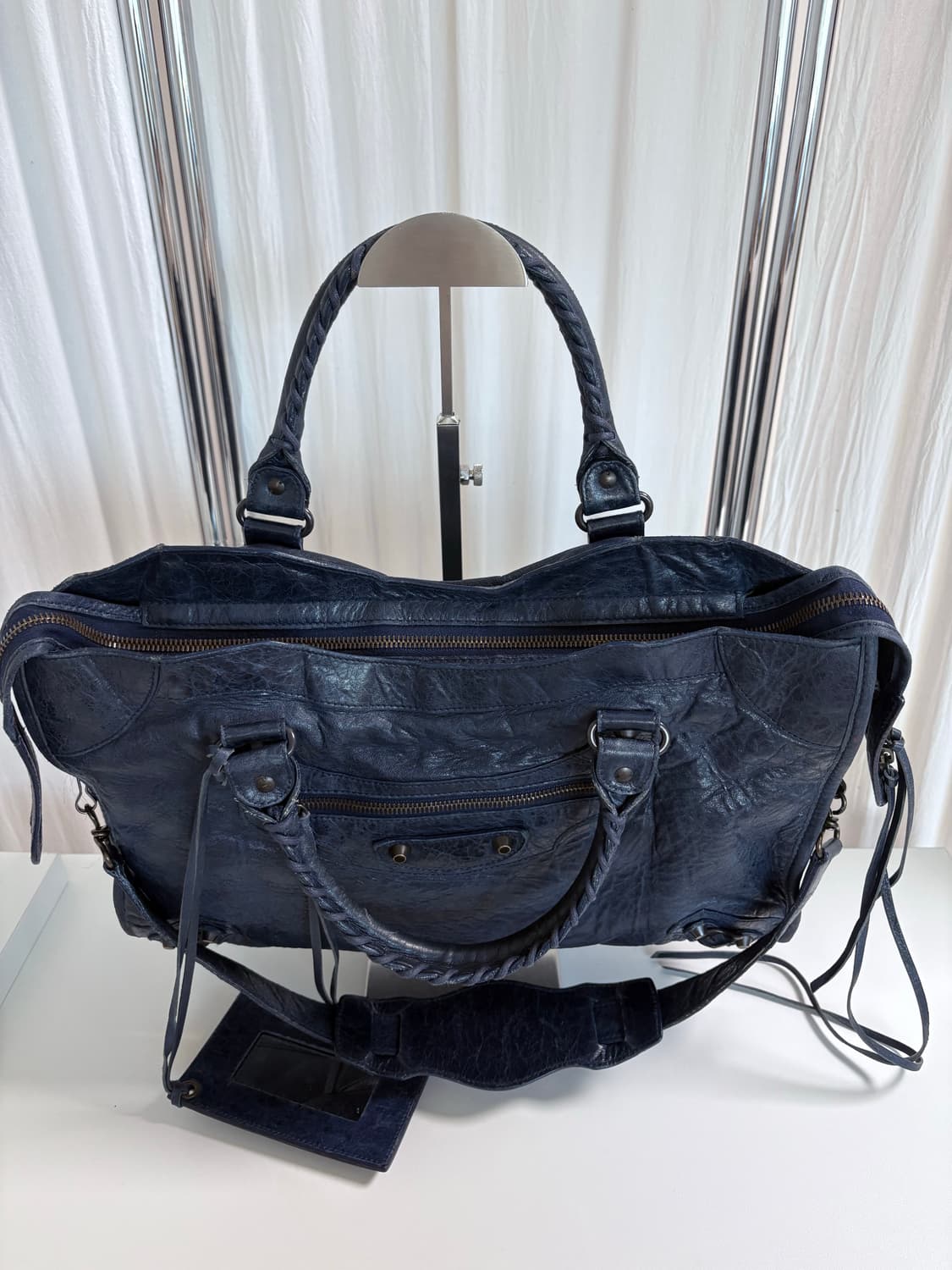 발렌시아가 시티 모터백 다크네이비 상품이미지7