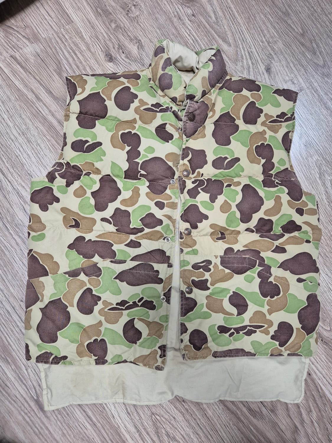 cabelas 헌팅브랜드 80's 빈티지 카모패턴 양면 패딩 조끼 상품이미지1