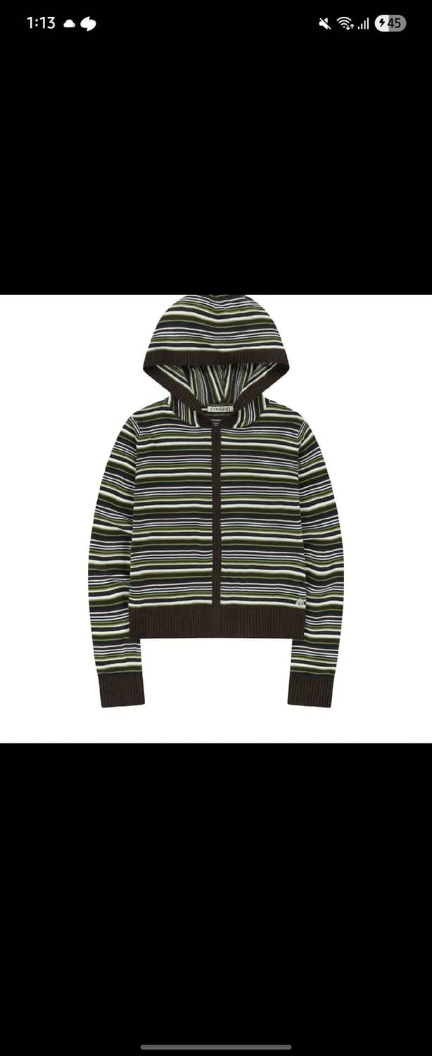 코이세이오 소프트 니트 집업 스트라이프 상품이미지1