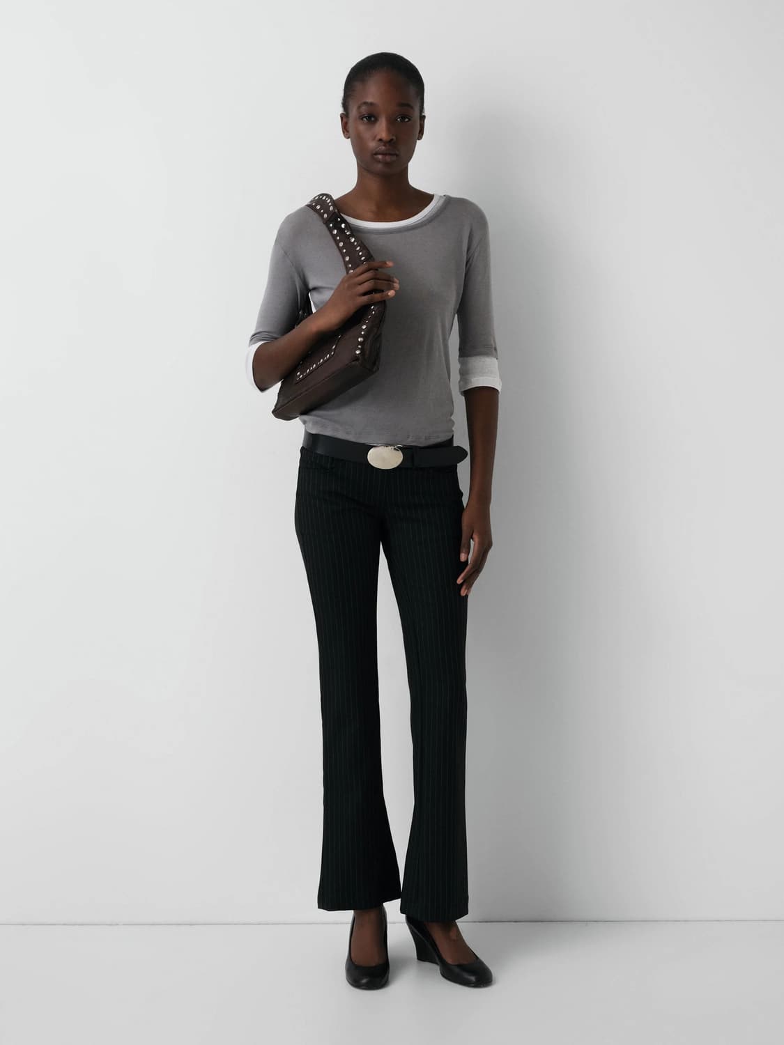 (XS,S,M) 기마구아스 Gemma 레이어드 티셔츠 탑 /그레이 상품이미지3