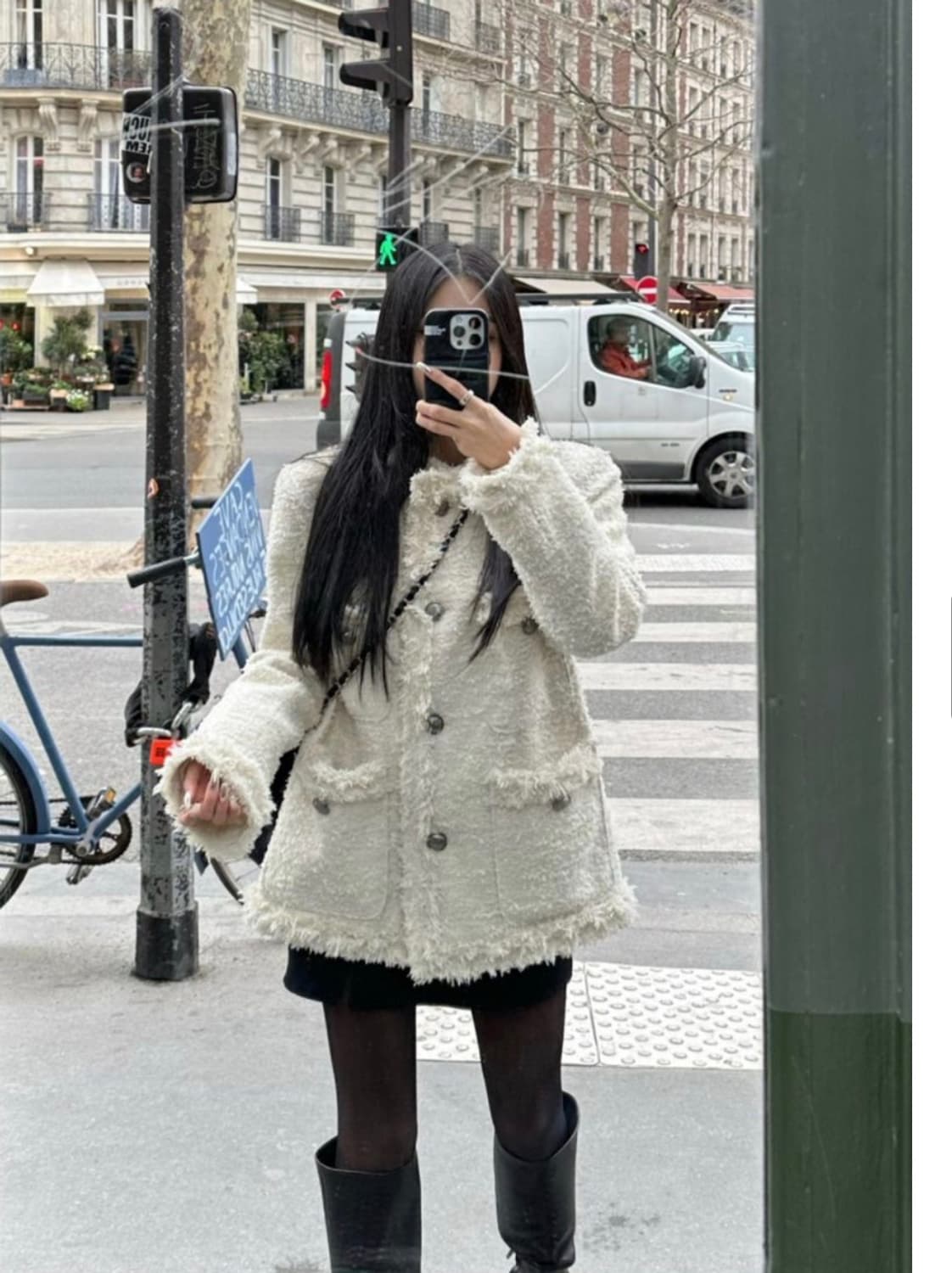 카키포인트 트위드 자켓 상품이미지1