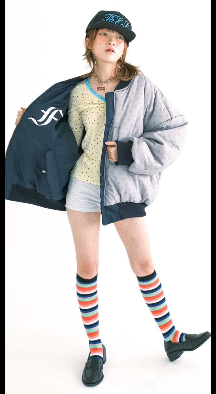 샵페어리 봄버 자켓 네이비 상품이미지1