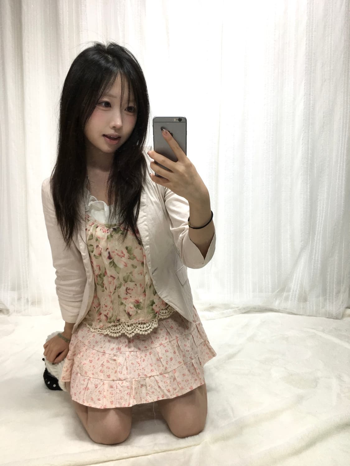 빈티지 벚꽃 소녀 연핑크 코디세트 상품이미지3