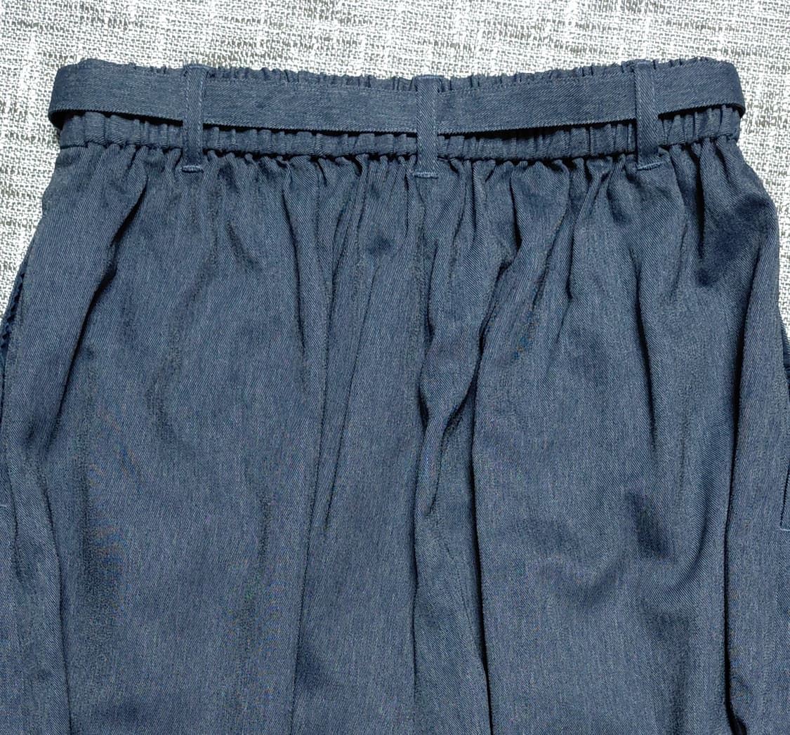 [M] 일본 월드 그룹 D링 벨트 핀턱 와이드 팬츠 (데님 라이크) 상품이미지7
