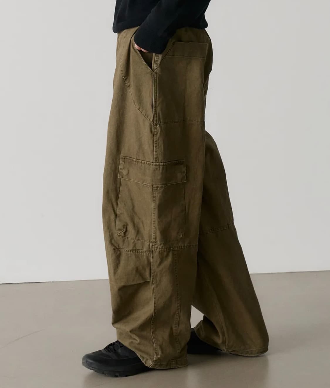 노운 washed cargo pants (khaki) 상품이미지1