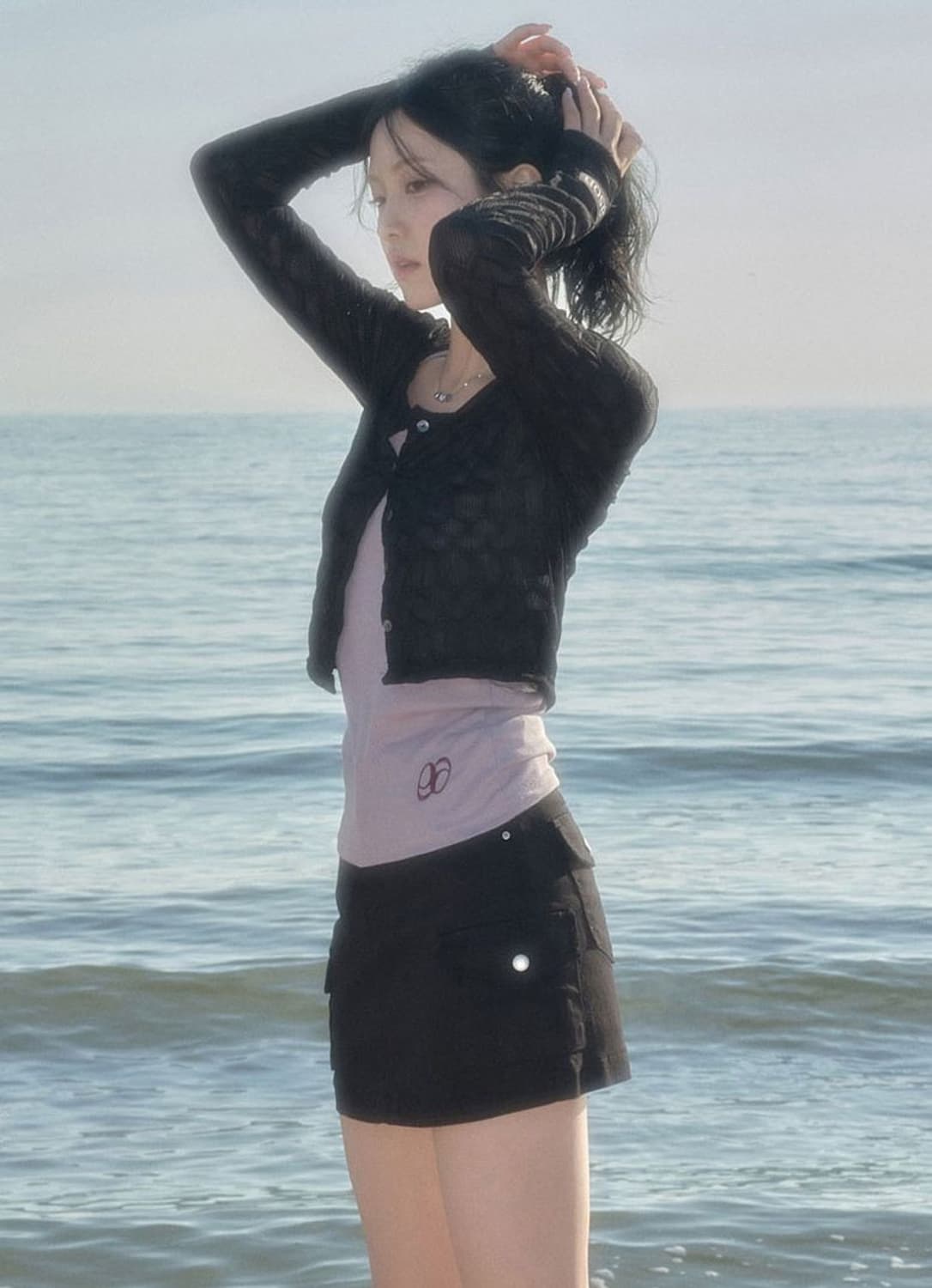 [M] 애즈온 사이드 포켓 카고 스커트 블랙 상품이미지1