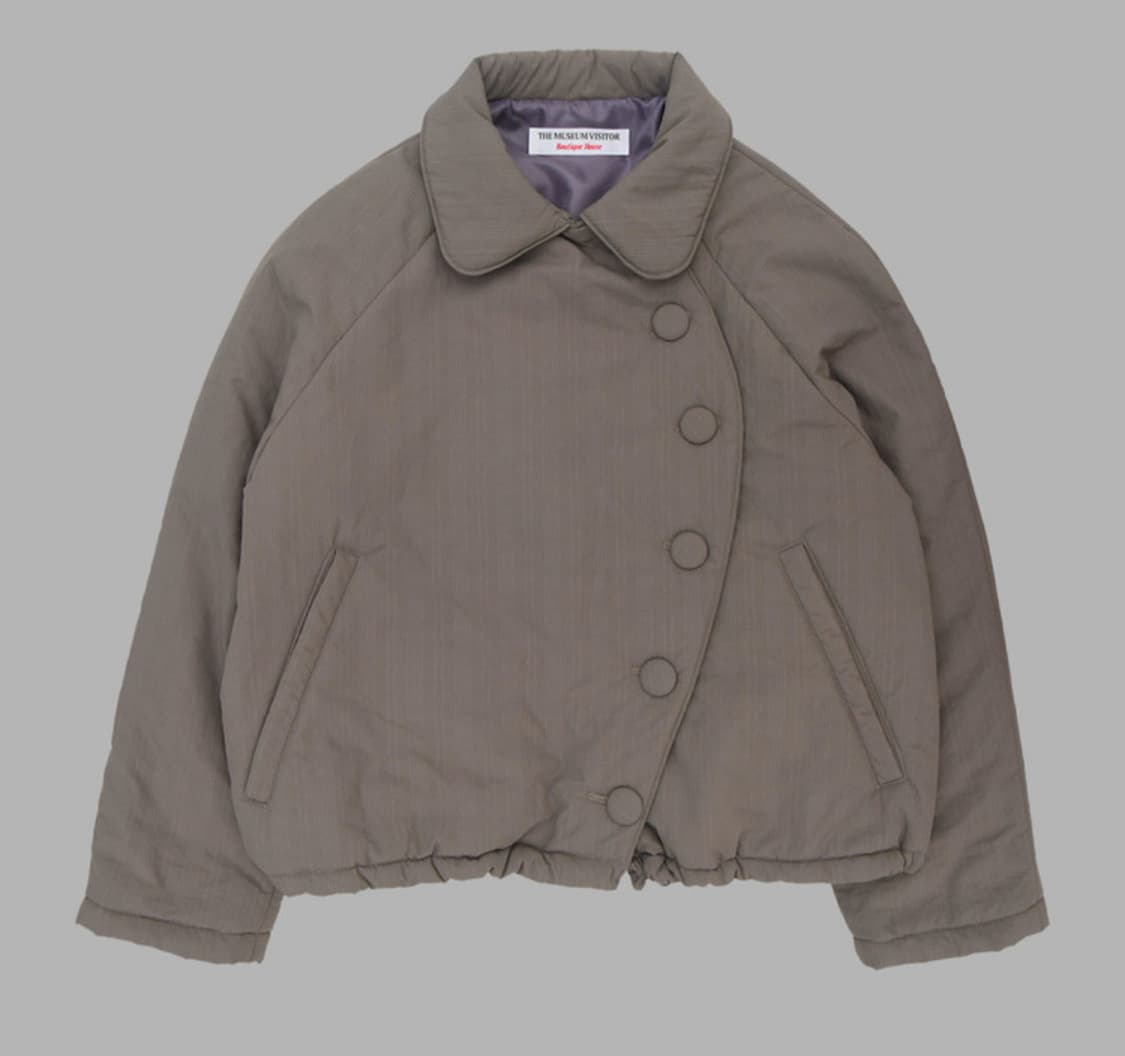ROUND UNBALANCED PUFF JACKET (BEIGE) 상품이미지1