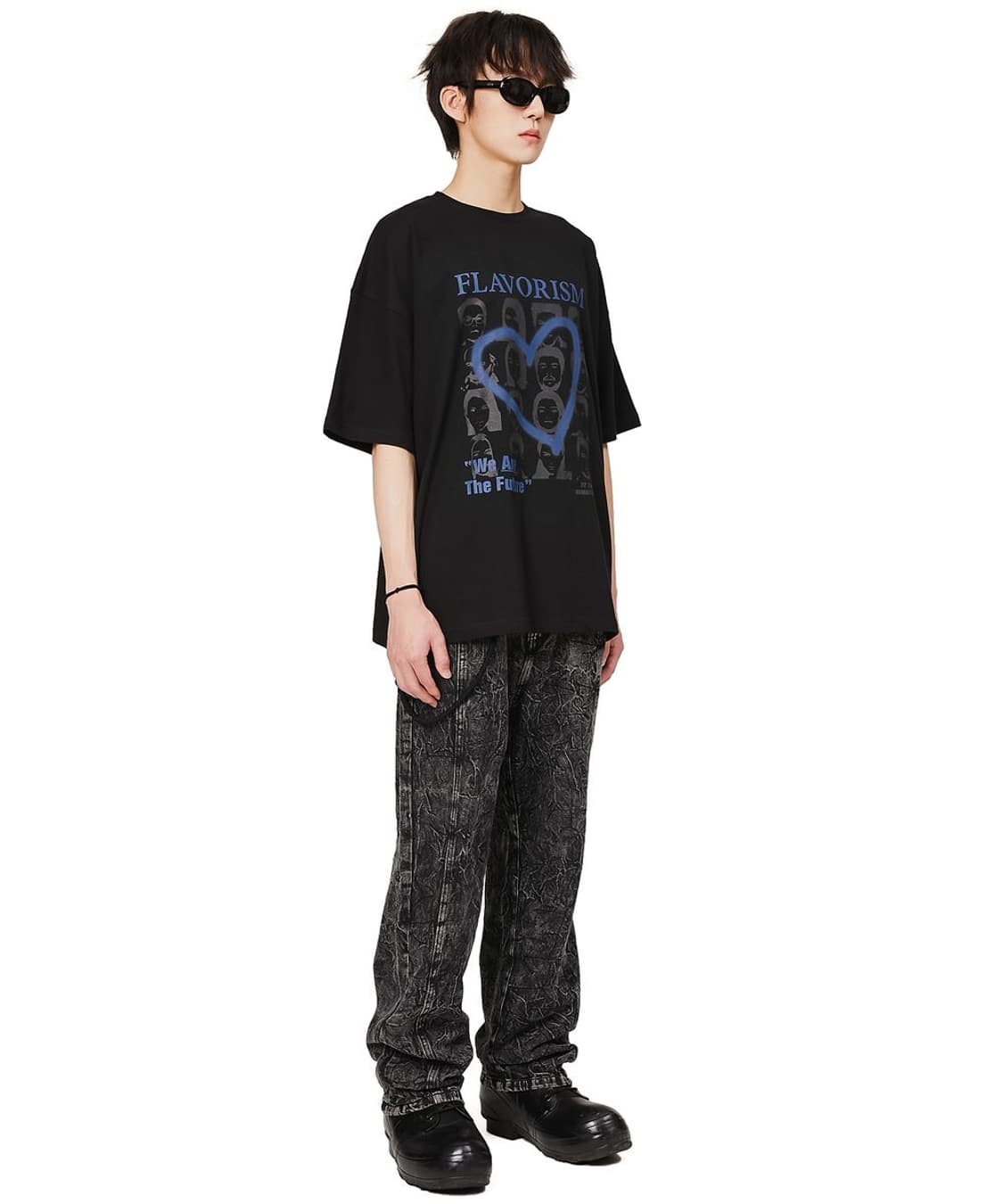 플레이버리즘 라이트닝 워시드 크랙 데님 팬츠 바지 청바지 XL 상품이미지4