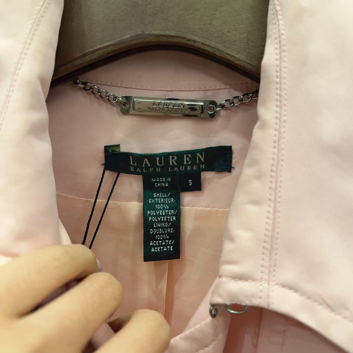 로렌 랄프로렌 트렌치 코트 더블 브레스트 버튼업 밸트 스트랩 라아트 핑크 상품이미지6