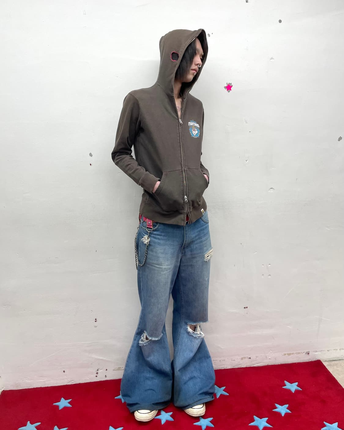 Champion Earphones Red Brown Hooded Zip 상품이미지7