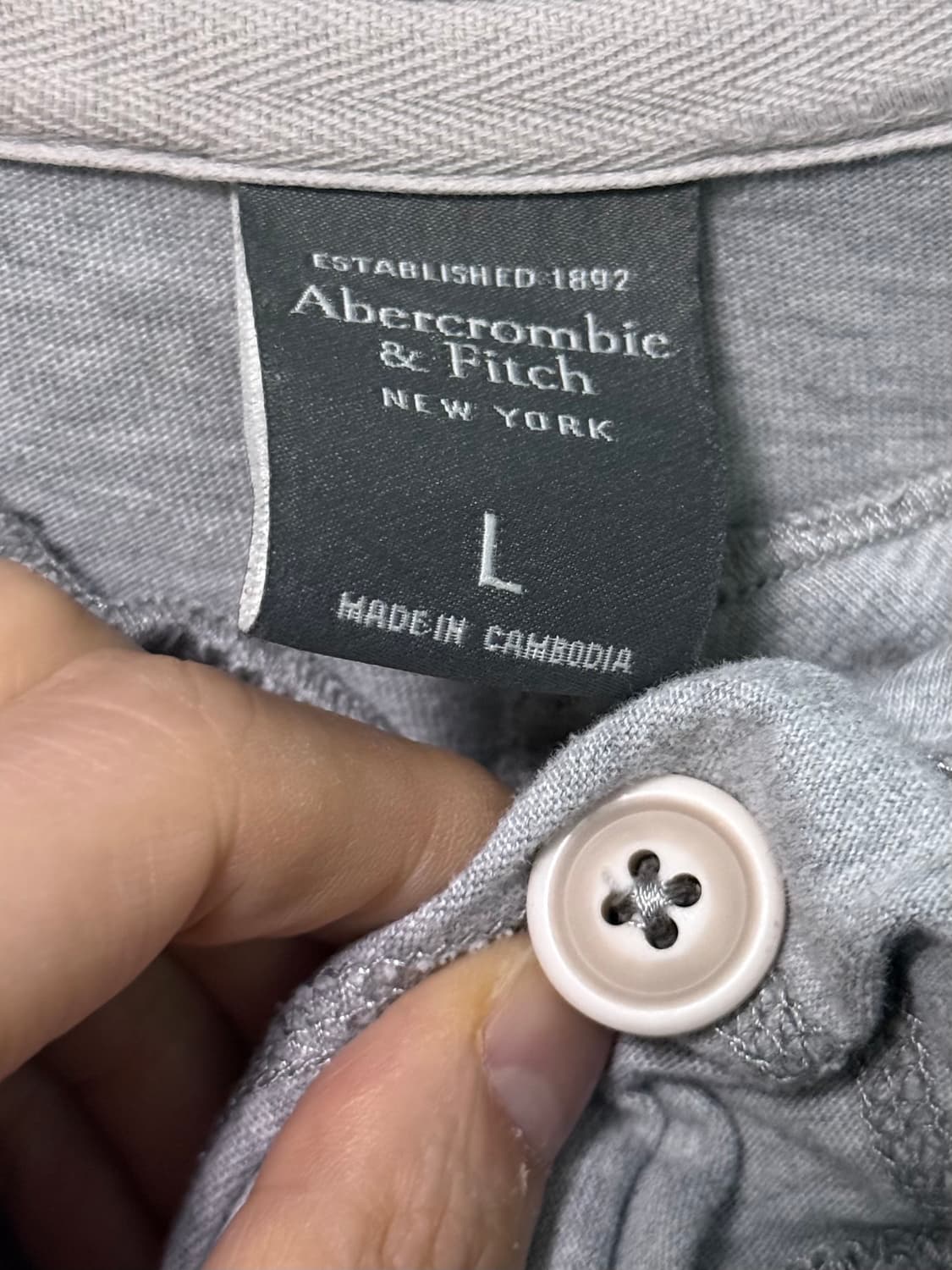 아베크롬비 긴팔 티셔츠 롱슬리브리스 회색 그레이 민트 하늘색 L 100 상품이미지7