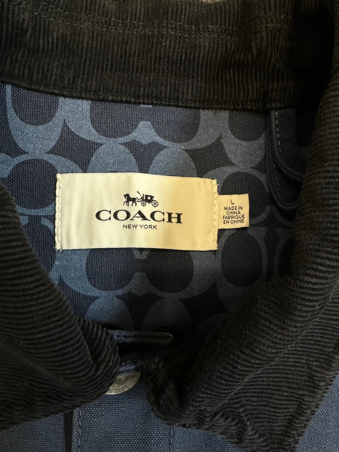 코치 남성 코듀로이 트러커 자켓 블루 L 상품이미지5