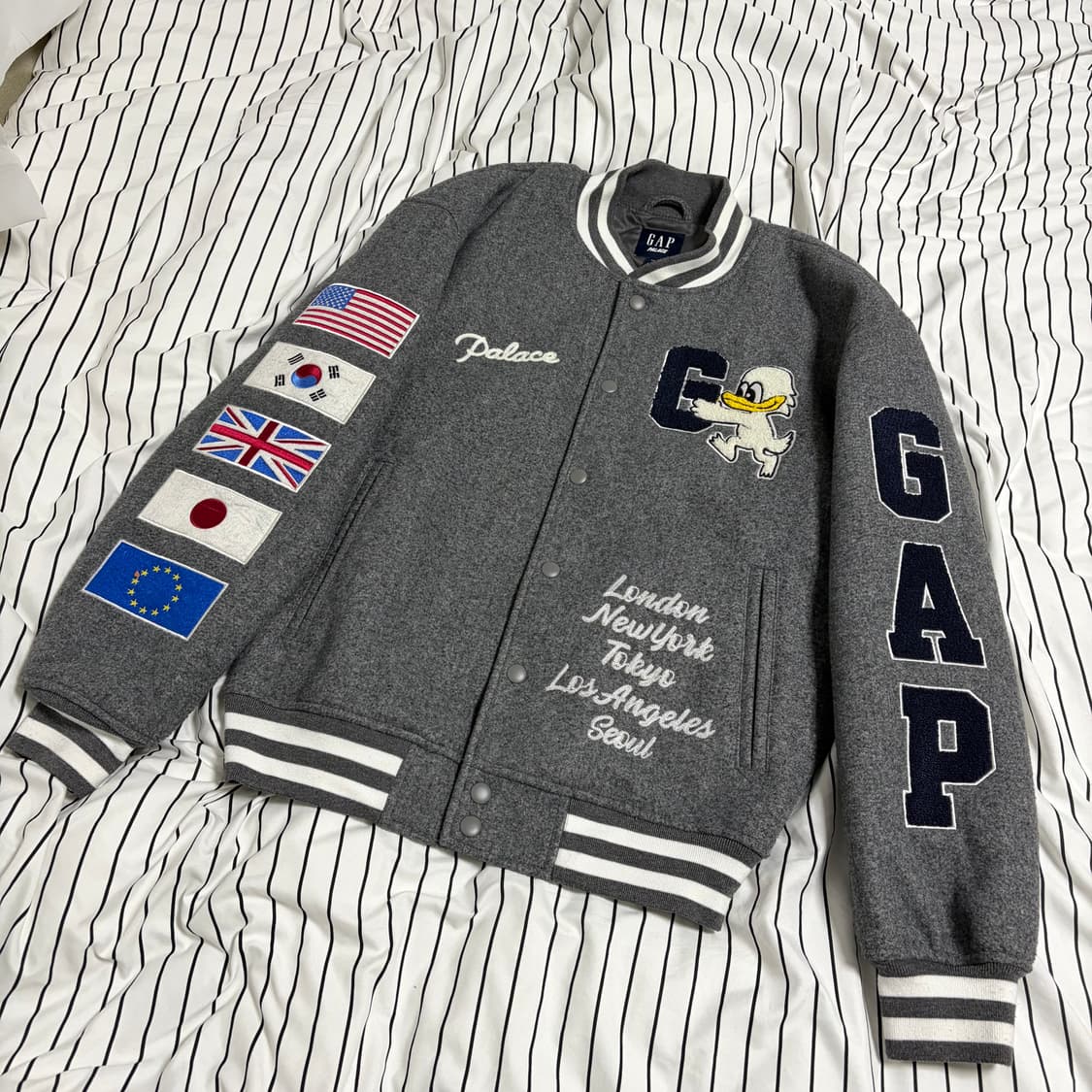 팔라스 X 갭 바시티 자켓 그레이 XS 상품이미지1