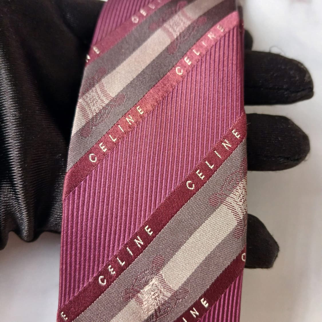 셀린느 실크 스트라이프&트리오페 넥타이 8.7cm B등급 A19138
 상품이미지7