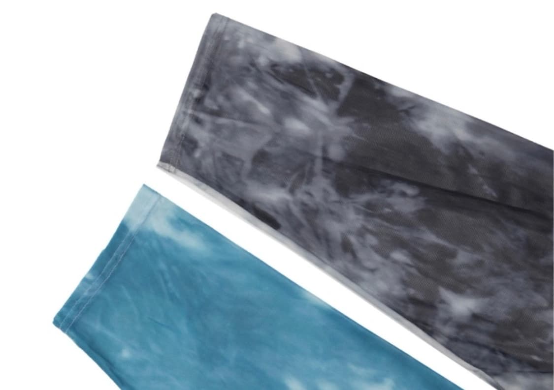 새상품> 에이블리 타이다이 마블 나염 시스루 레이어드 긴팔 티셔츠 블루 상품이미지4