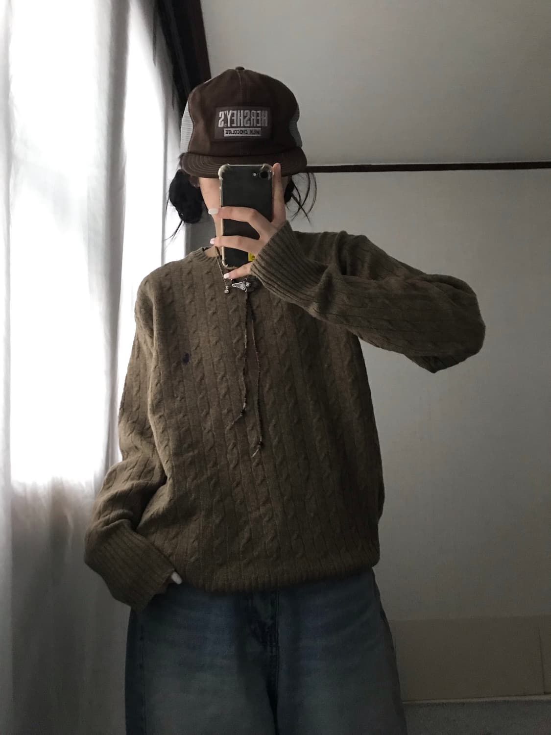 폴로 카키 보카시 니트 상품이미지1