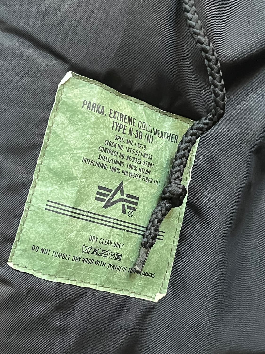 Alpha Industries 알파인더스트리 N-3B 블랙 파카 야상 M 상품이미지8