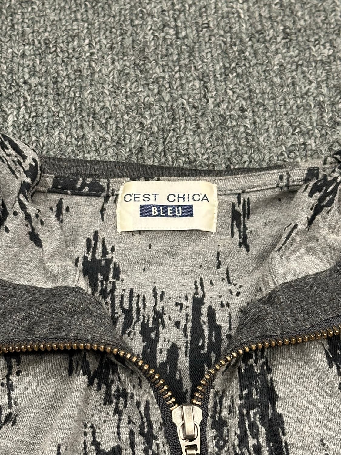 OS)Cest chica vintage 여성 페이드 블랙 후드집업 상품이미지3