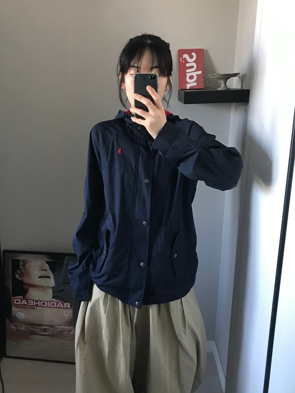 폴로 랄프로렌 포니 로고 네이비 바람막이 자켓 상품이미지2