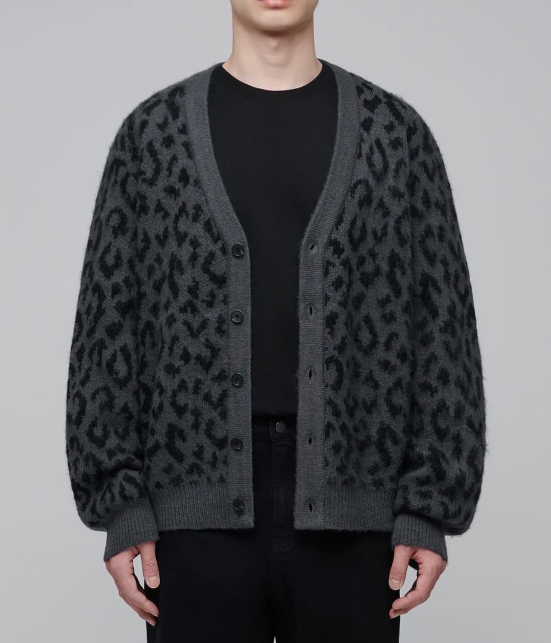 새상품) L 무신사 스탠다드 레오파드 모헤어 가디건 상품이미지2
