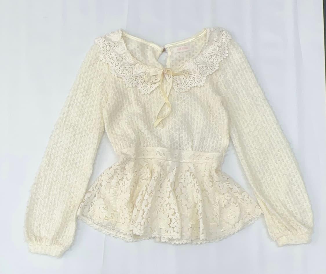 LIZ LISA 리즈리사 블라우스 레이스 프릴 허리라인 양산형 히메갸루 상품이미지3