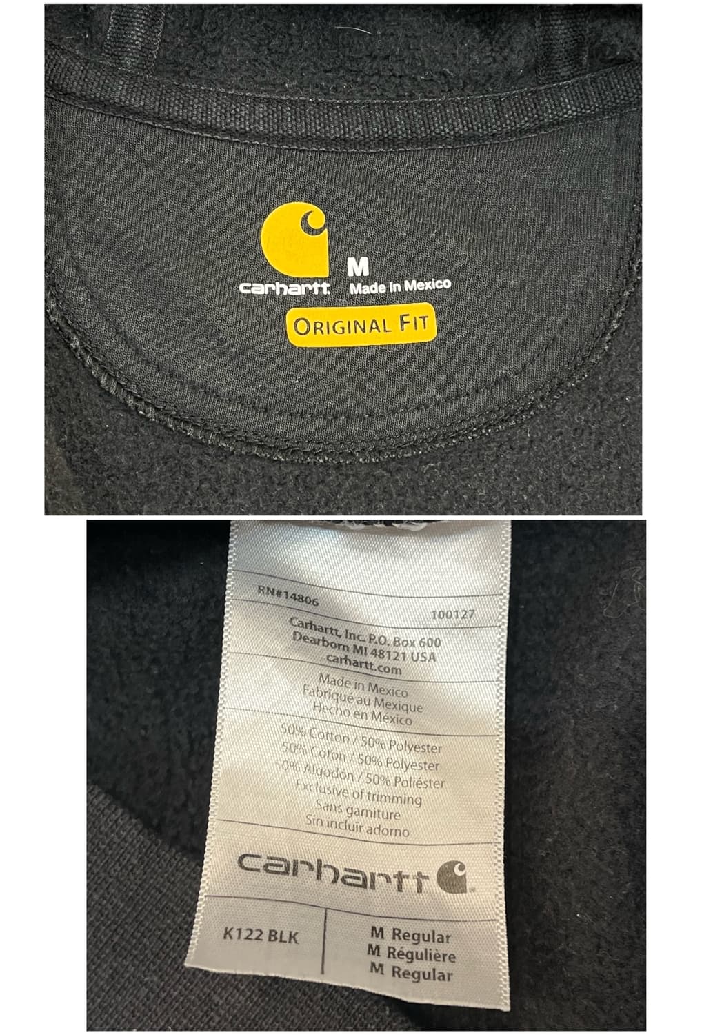 칼하트 기모 후드집업 블랙 M #csz2494 상품이미지3