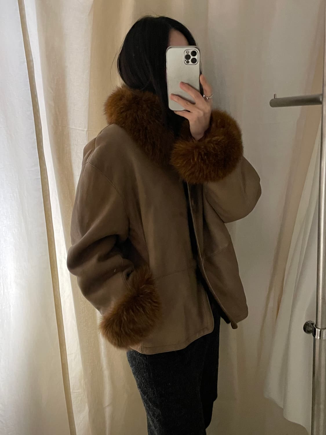  fox fur trimming sheepskin shearling jk 상품이미지9
