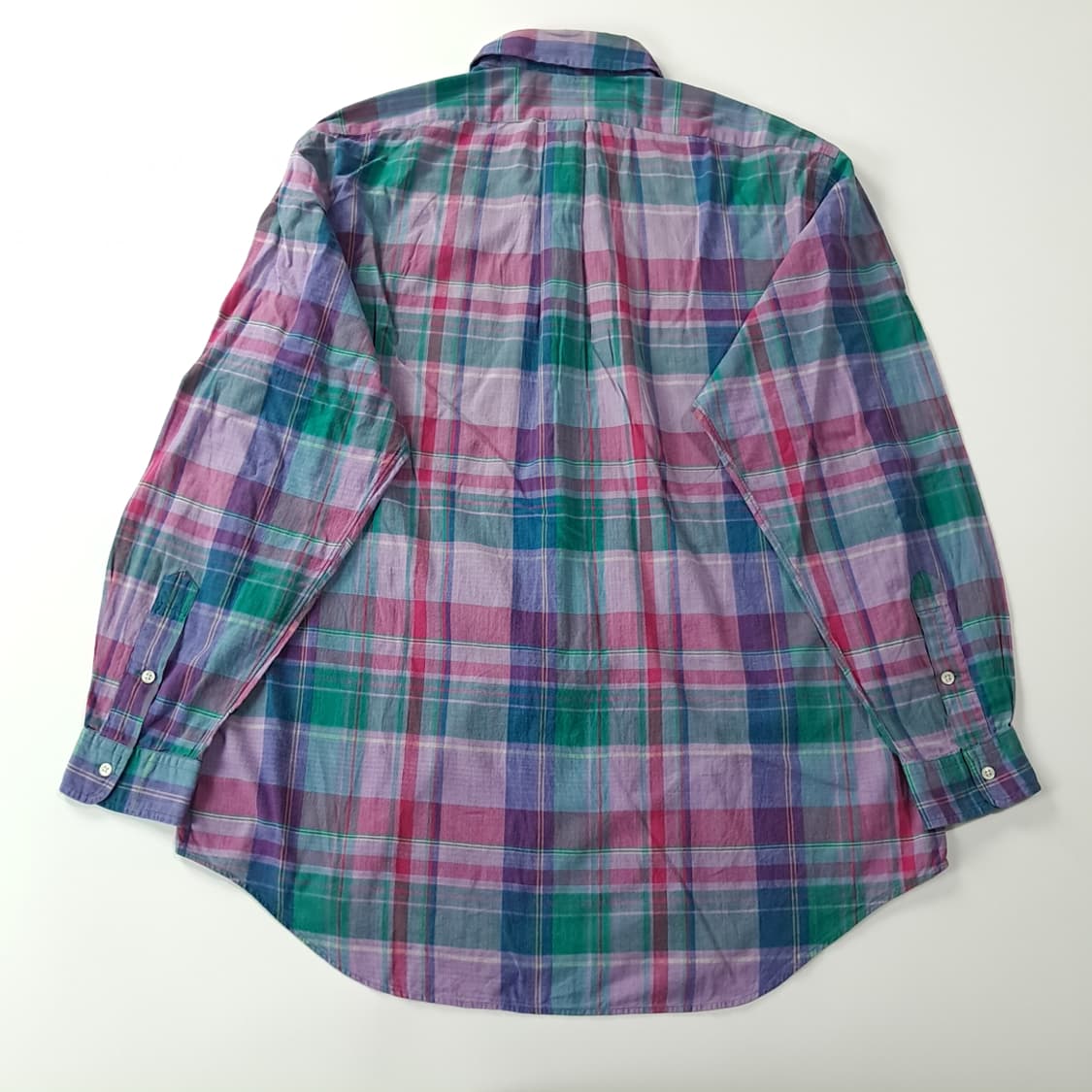 CK214 L 폴로 90s 마드라스체크 쉴드 엠블럼 셔츠 남방 상품이미지6