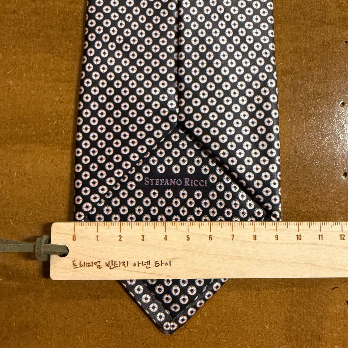 스테파노리치 STEFANO RICCI 실크 패턴 넥타이 블랙 9.2cm 상품이미지7