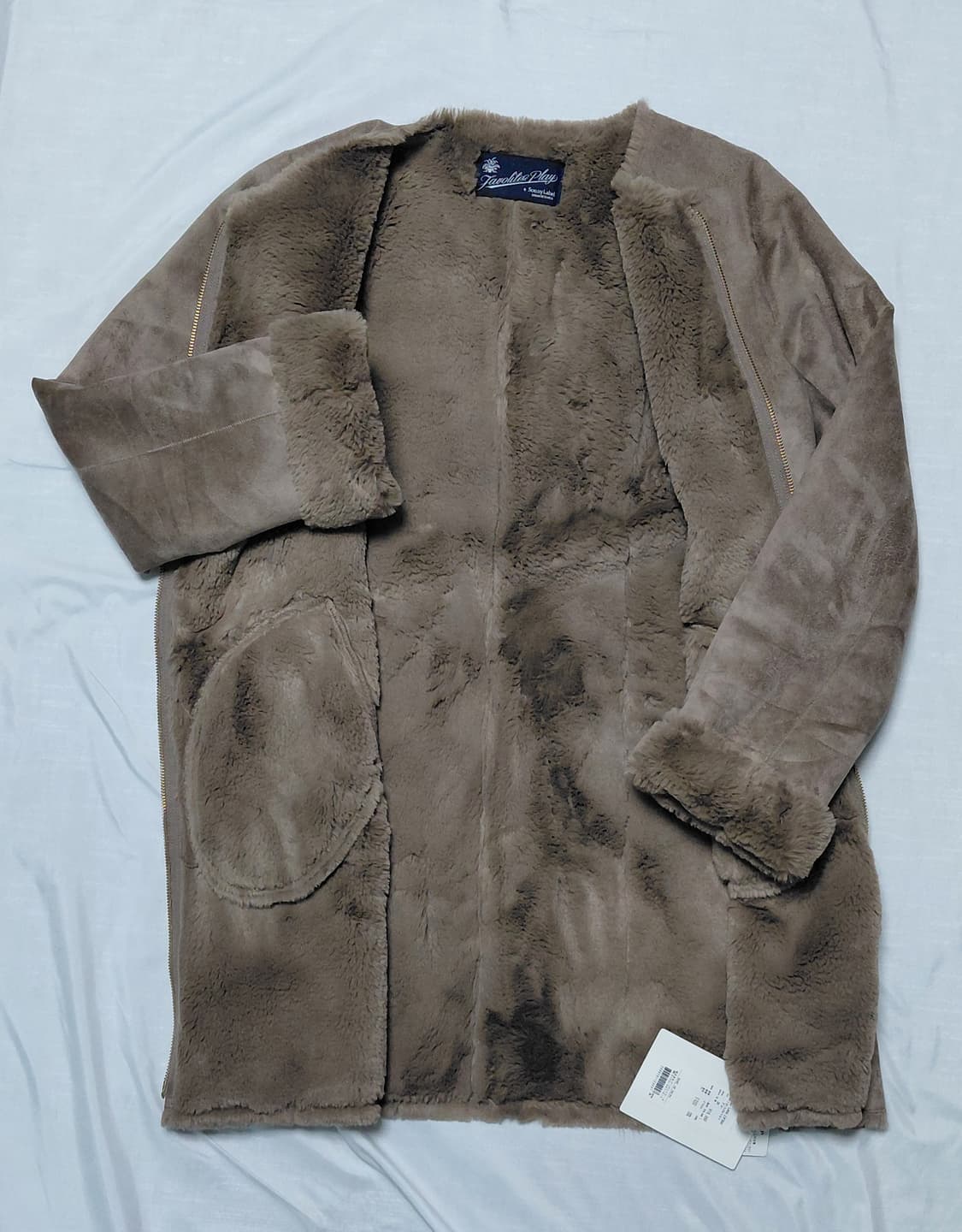 [새상품/55] 어반리서치 써니라벨 노카라 페이크 무스탕 코트 상품이미지5