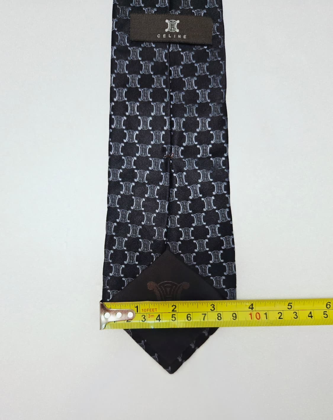 셀린느 트리오페 블랙 실크 넥타이 상품이미지6