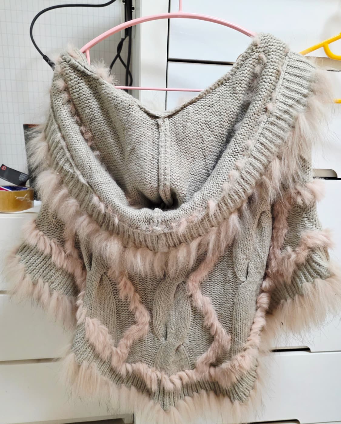 모리걸 케이프 토끼깔 베이지케이프 판매 빈티지케이프 상품이미지2