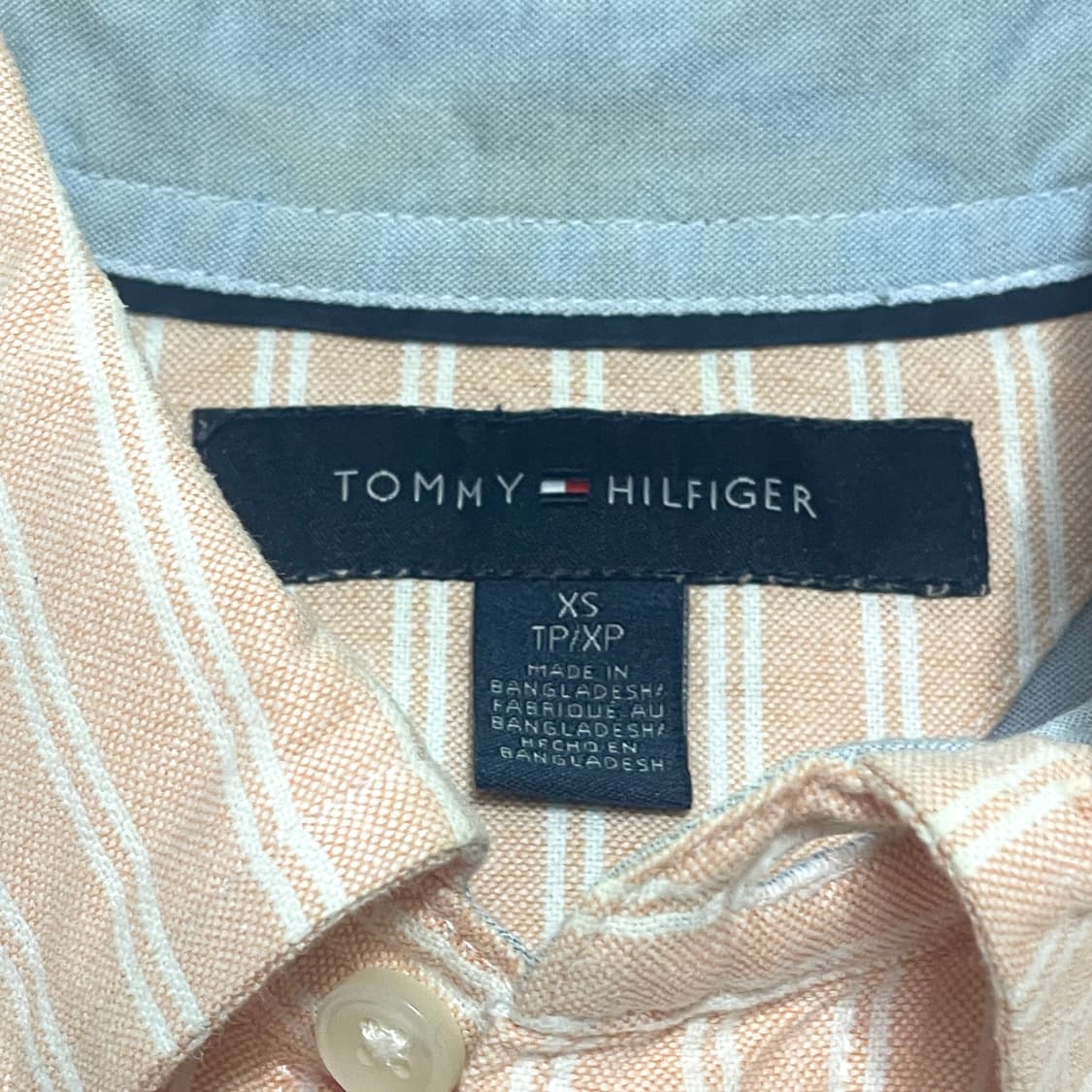 타미힐피거 오렌지 스트라이프 옥스퍼드셔츠 남성XS 상품이미지3