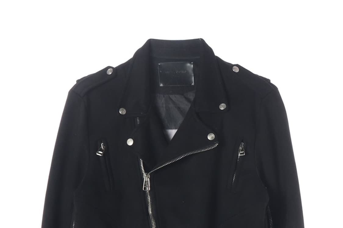 드레스볼륨 블랙 패브릭 더블 라이더 자켓 L 상품이미지3