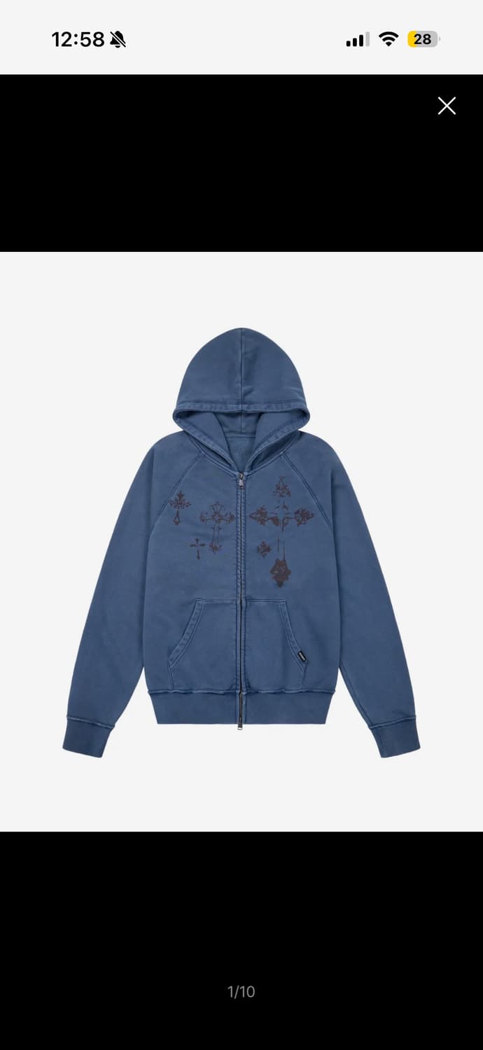 아캄 aakam 피그먼트 후드집업 blue 블루 2사이즈 상품이미지1