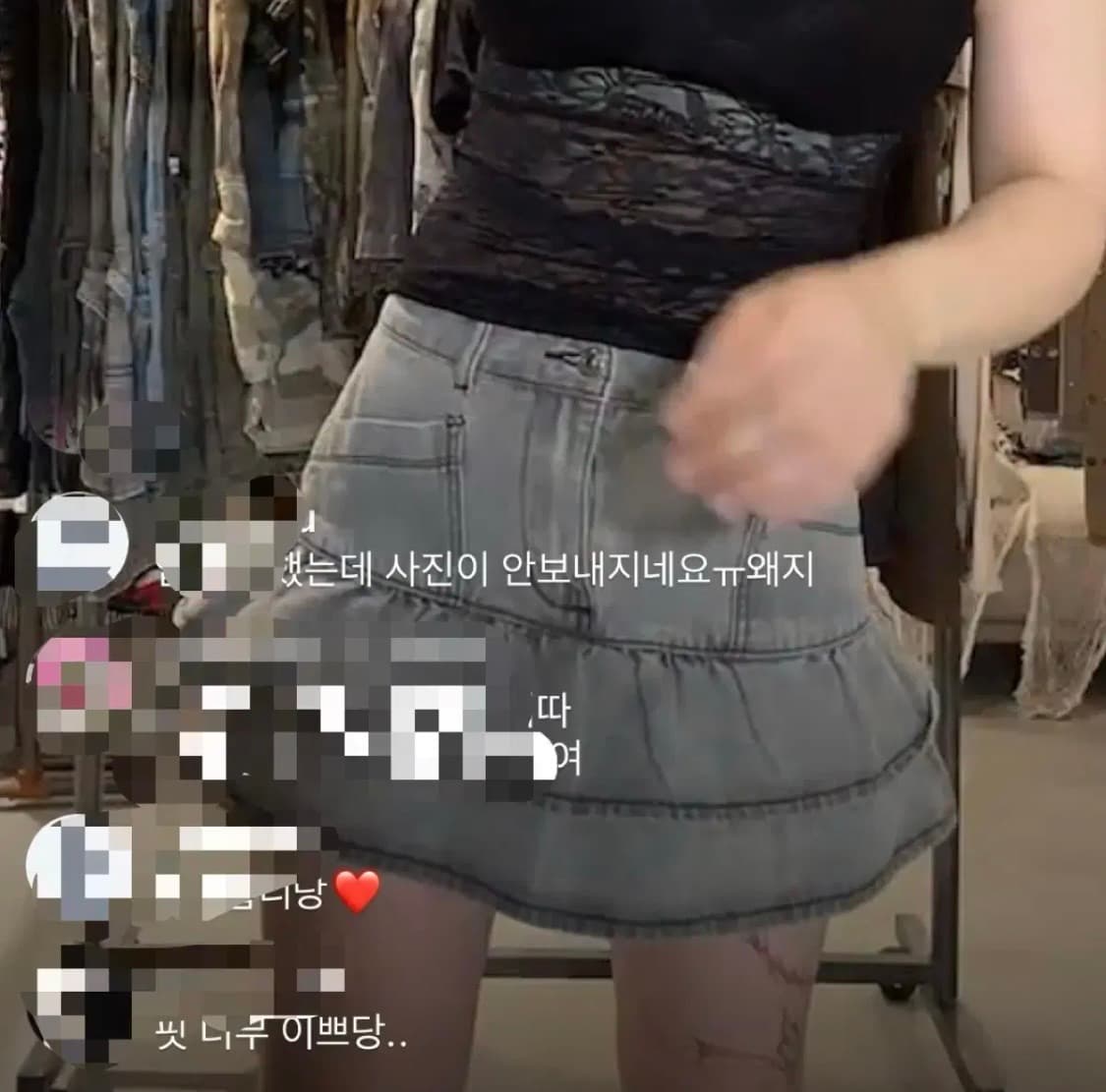 빈티지 흑청 캉캉 미니 스커트 상품이미지2