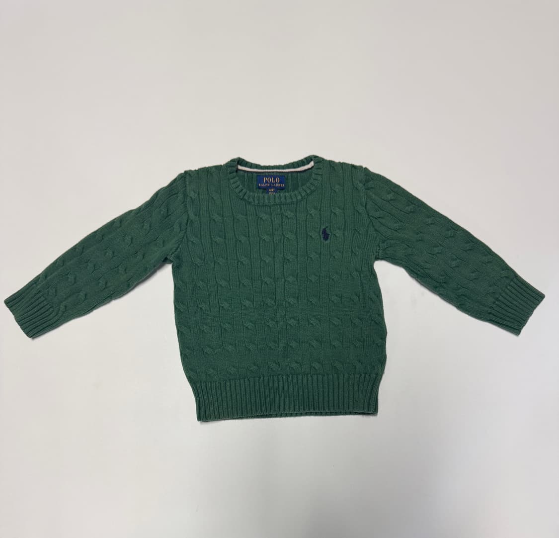 폴로 랄프로렌 키즈 신형라벨 꽈배기 코튼 니트 4t 110 상품이미지1